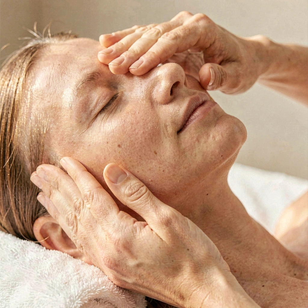 Arcmasszázs mozdulat részlet