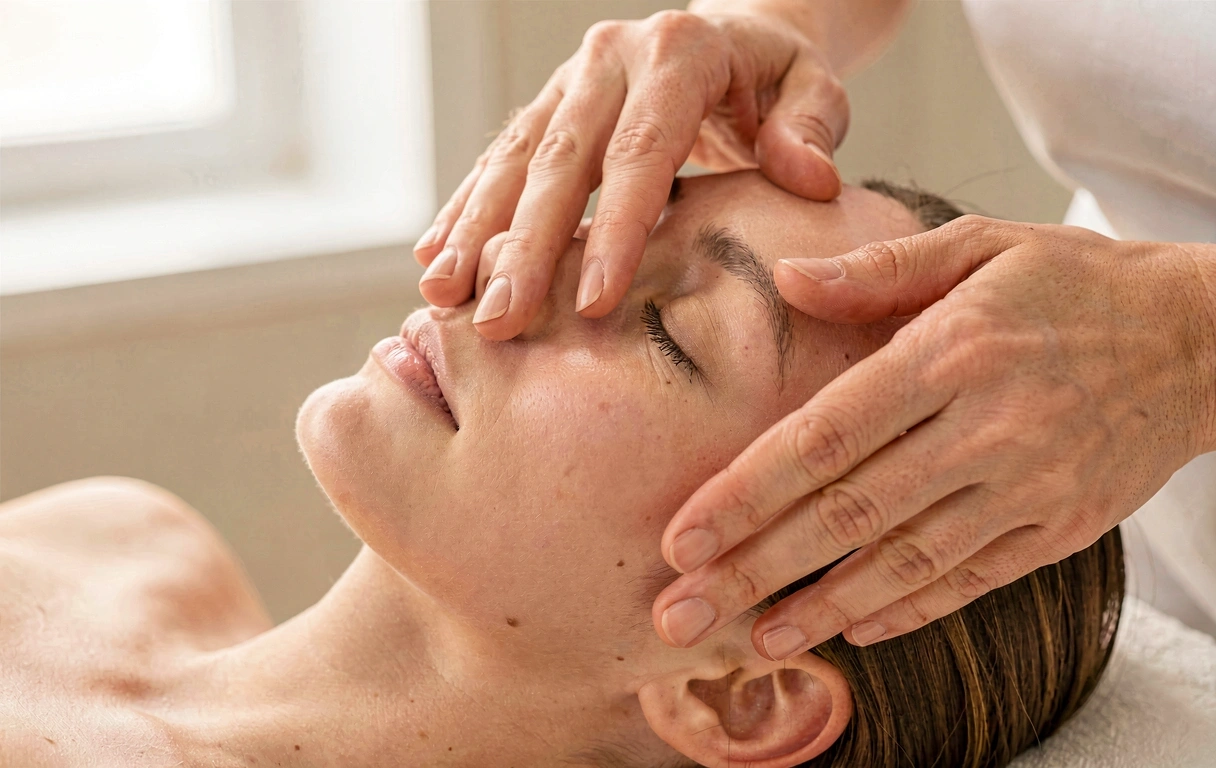 Arcmasszázs folyamat közelről